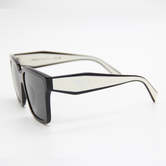 NEW PR24ZS 1AB5S0 WOMEN’S PRADA SUNGLASSES SPR 24Z BLACK WHITE PRADA PR 24ZS - Picture 6 of 13